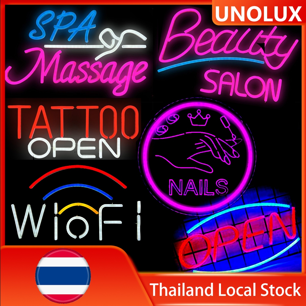ร้านเสริมสวยเล็บสักWIFIสปานวดแสงนีออนป้ายไฟledสำหรับตกแต่งร้าน