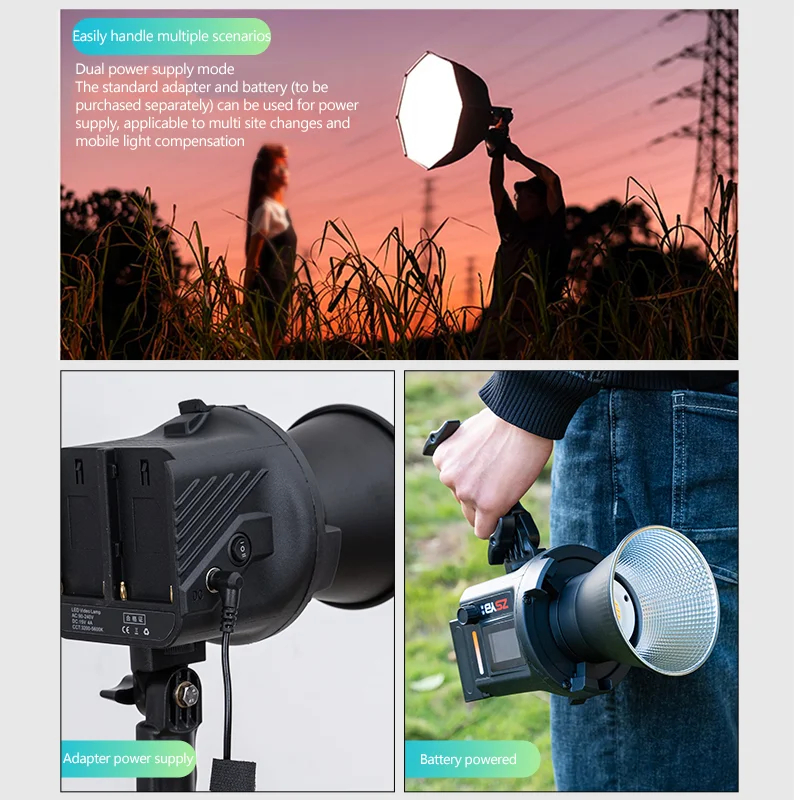 ส่งด่วน กทม. ไฟต่อเนื่อง ZSYB CL-80Bi 80w B Color 3200-5600K video light fill light ไฟแฟลชถ่ายรูป อุปกรณ์ถ่ายภาพและไฟสตูดิโอ video light led ไฟถ่ายรูปพกพา อุปกรณ์ ไฟฉาก ไฟดารา ไฟต่อเนื่อง ไฟถ่ายภาพ Photography fill light