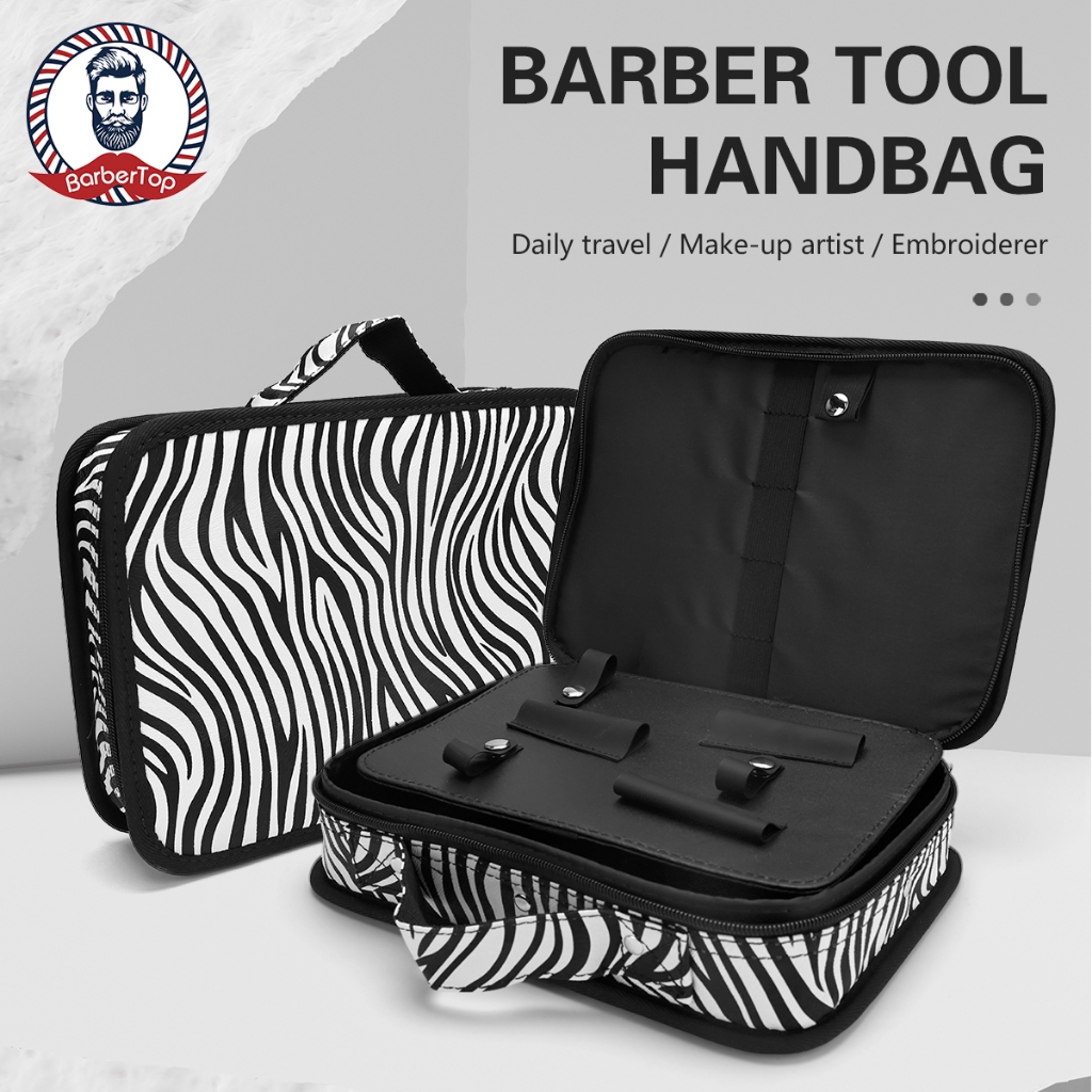 สปอตสปอตสปอต#Professional กระเป๋าเครื่องมือทําผม กระเป๋ากรรไกร ร้านตัดผมช่างทําผมกล่องเครื่องมือพิเศษที่เก็บกันน้ําอเนกประสงค์ความจุขนาดใหญ่ซิปแบบพกพาปัตตาเลี่ยนกระเป๋าผ