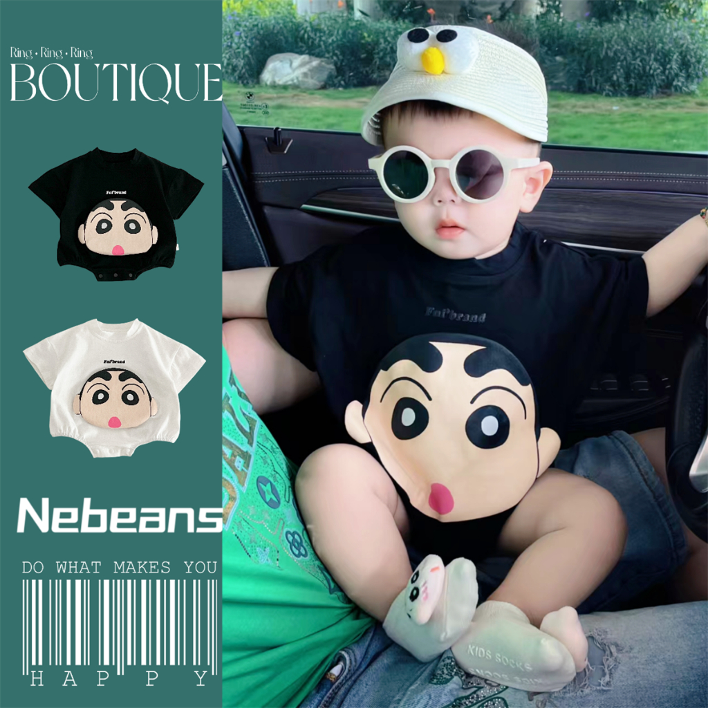 Baby Onesie บอดี้สูทเด็กทารก Rompers Boy Crayon Shin-chan Jumpsuit น่ารักเสื้อผ้าสําหรับ 0 ~ 24 เดือน
