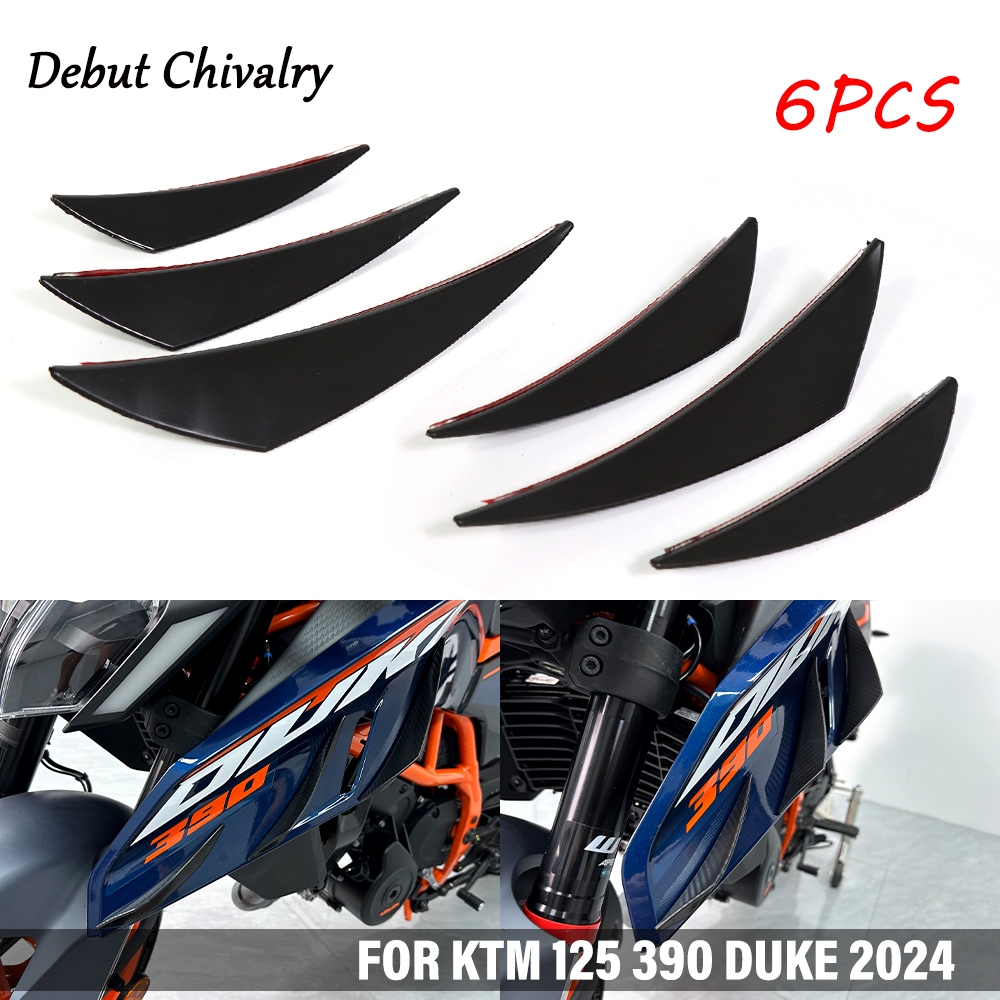 6pcs ปีกด้านข้างสําหรับ KTM 125 390 DUKE 2024 Air Force Kit สติกเกอร์ตกแต่งปีกคงที่ปีกด้านข้าง