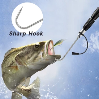 Sanlike Telescopic Fishing Gaffif 1.2M พร้อมเบ็ดตกปลา Sharp ที่จับยางและเชือกเส้นเล็กสําหรับการตกปลาน้ําเค็มน้ําจืด