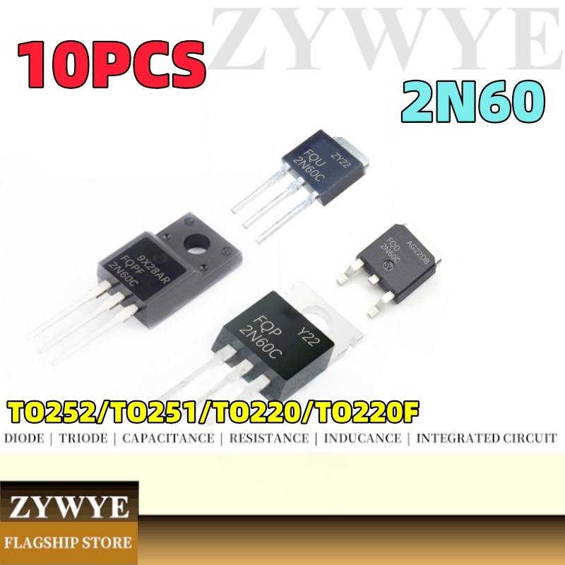 10pcs 2N60 FQPF2N60C FQP2N60C Field Effect Tube FQD2N60C FQU2N60C 2A600V MOS In-line Patch TO252 TO251 TO220 TO220 TO220 TO220 TO220 TO220 TO220T