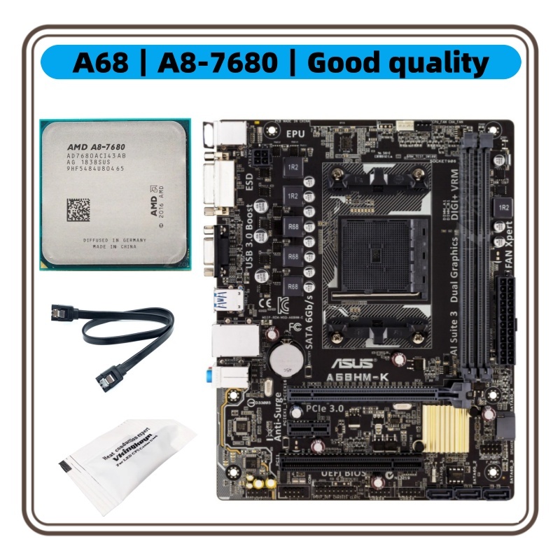 ASUS GIGABYTE ใช้ FM2 FM2+ A68HM-DS2 A68HM-S1 A68HM-K 7680 CPU เดสก์ท็อปพร้อมเมนบอร์ด AMD แบบบูรณากา