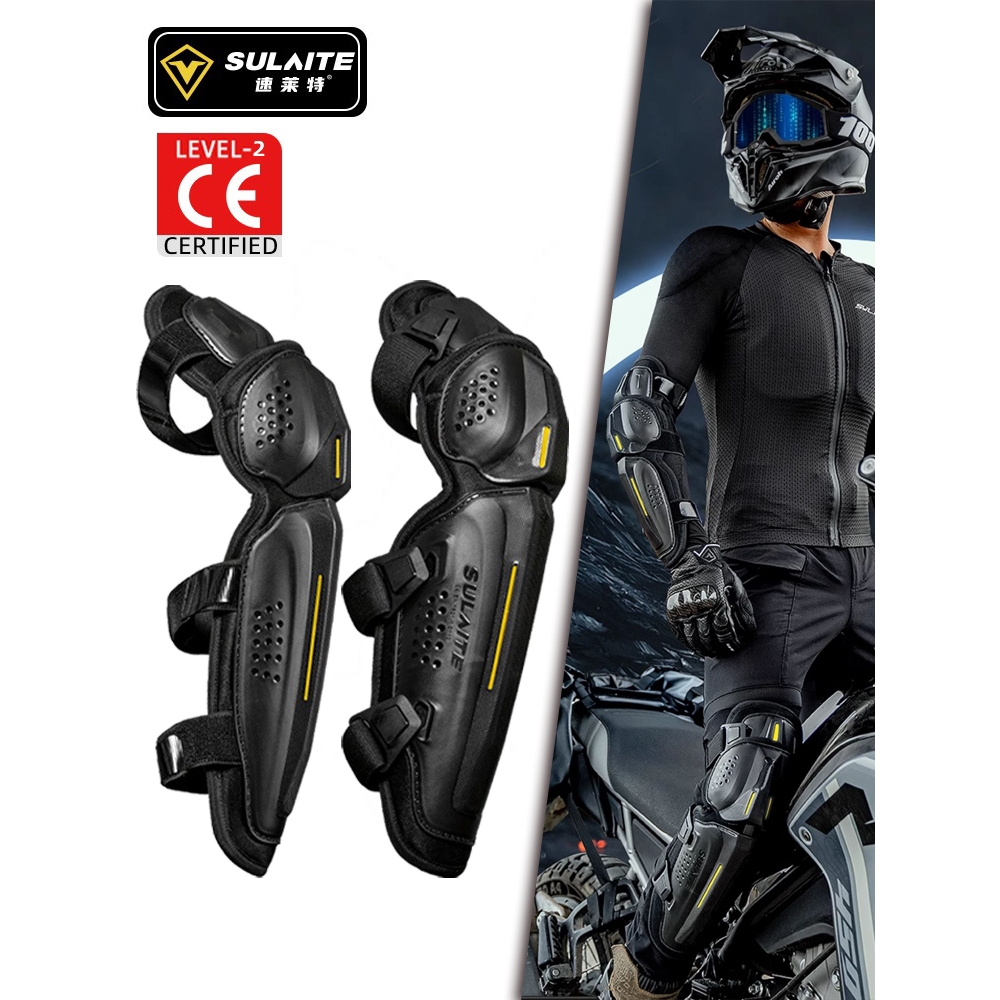 Sulaite CE ระดับ 2 รถจักรยานยนต์เข่าและอุปสรรคแผ่นข้อศอกสําหรับผู้ชาย 4 ชิ้น Powersports ป้องกัน
