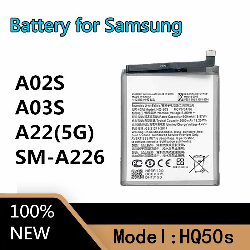 แบตเตอรี่สําหรับ for Samsung A22(5G) SM-A226 แบต Samsung A02s / A03s Batery HQ-50S