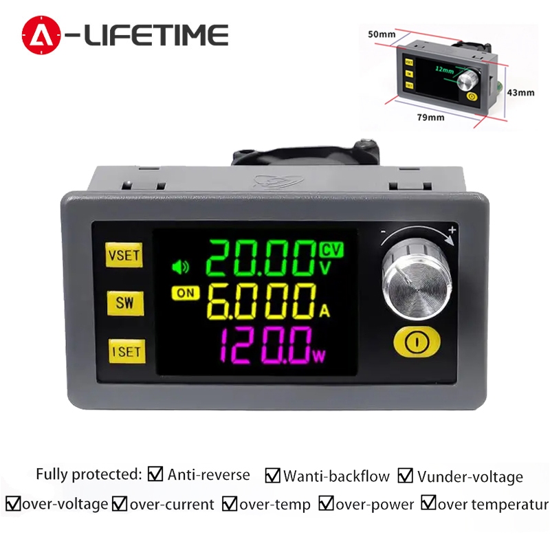 Sk120 36V 6A 120W Buck Converter CC CV Step-Down โมดูล LCD ปรับ Regulated Stabilized แรงดันไฟฟ้าแหล่งจ่ายไฟ