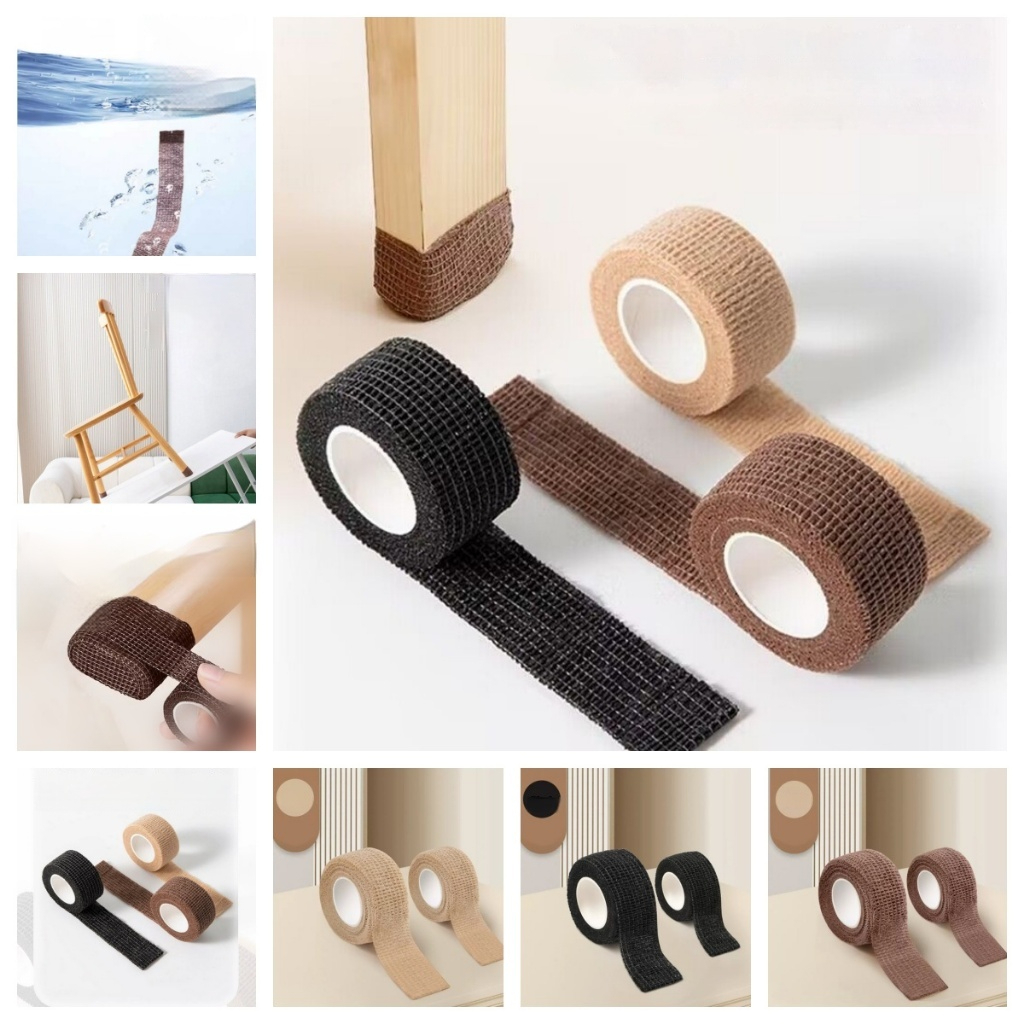 เฟอร์นิเจอร์ขาโต๊ะสตูลป้องกันเท้าปกสีดำ / น้ำตาล / เบจ 2.5 ซม. x4 เมตรป้องกันการลื่นไถล