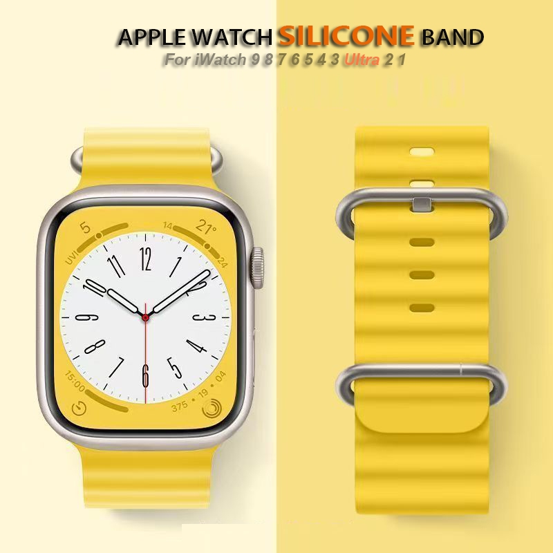 สายนาฬิกาข้อมือซิลิโคนสําหรับ iSmart Watch Band 10 9 7 3 Ultra 2 49 มม.SE สายกีฬาสําหรับ iWatch อุปกรณ์เสริม 46 มม.44 38 42 40 41 45 มม.