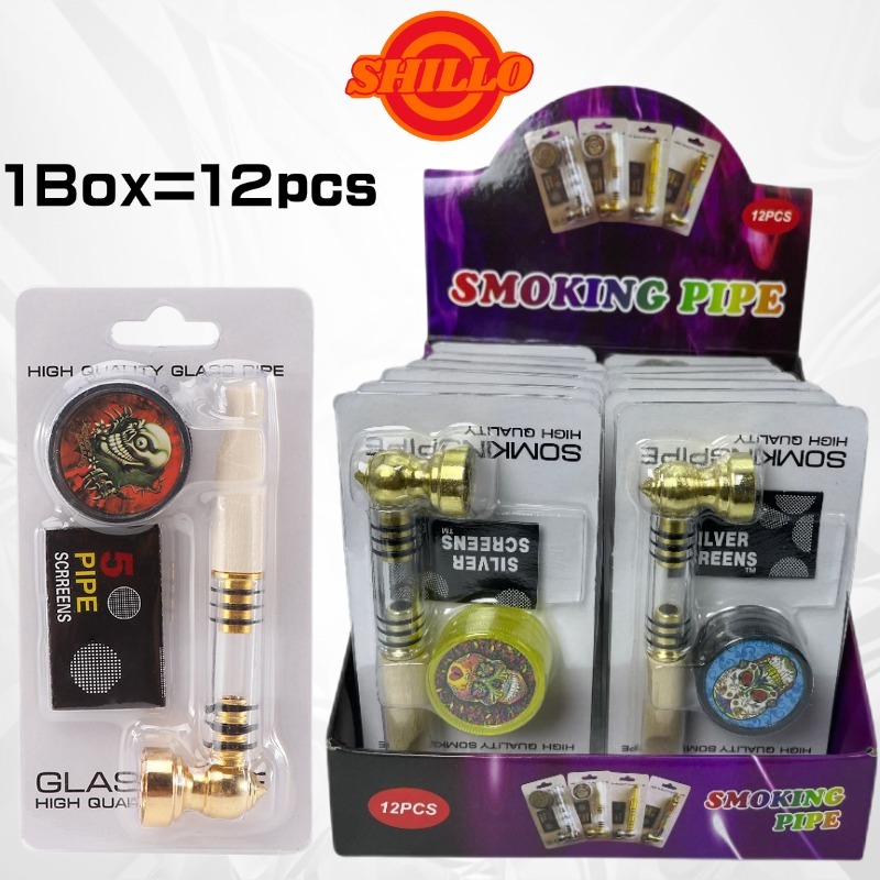 (ขายส่ง! กล่องละ 12 ชิ้น)บ้องพกพา บ้อง 3 in 1 Mini Pipe Sets อุปกรณ์สายเขียว ชุด คละสีส่ง