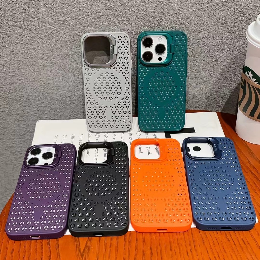 รูปแบบระบายความร้อนไร้สายชาร์จเคสโทรศัพท์เข้ากันได้กับ iPhone11 13 12 14 15 pro max 14 PLUS 15 PLUS กรอบวงเล็บแฟชั่นเคสโทรศัพท์