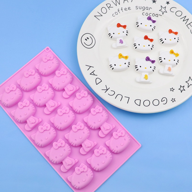 15 หลุมแมวน่ารักซิลิโคนช็อกโกแลตแม่พิมพ์แม่พิมพ์เค้กตกแต่งMould Iceรุ่นน้ํามันหอมระเหยยิปซั่มแม่พิมพ์สบู่แฮนด์เมดDiyเบเกอรี่Mould