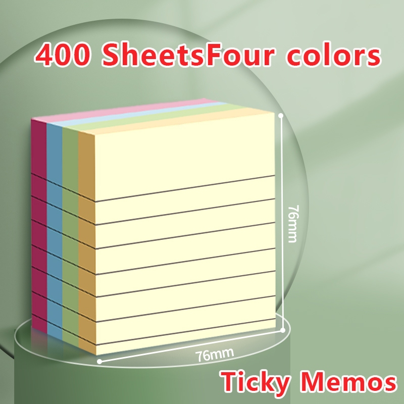 2PCS 400Sheepts Sticky Note Memo Pad สติกเกอร์ฉลากนักเรียนกระดาษโน้ตสํานักงานกาว Memo