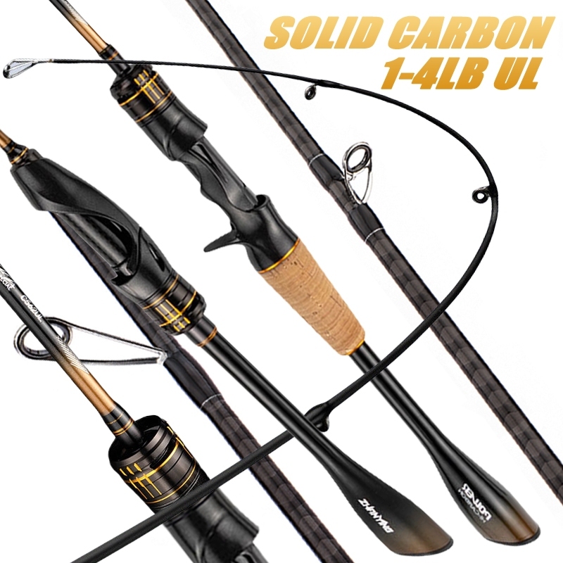 1.37m/1.5m/1.98m/1.8m UL Power เบ็ดตกปลาแบบยืดหยุ่น 1-4LB/1-8G Solid Carbon Tip Spinning Rod Ultralight Rod
