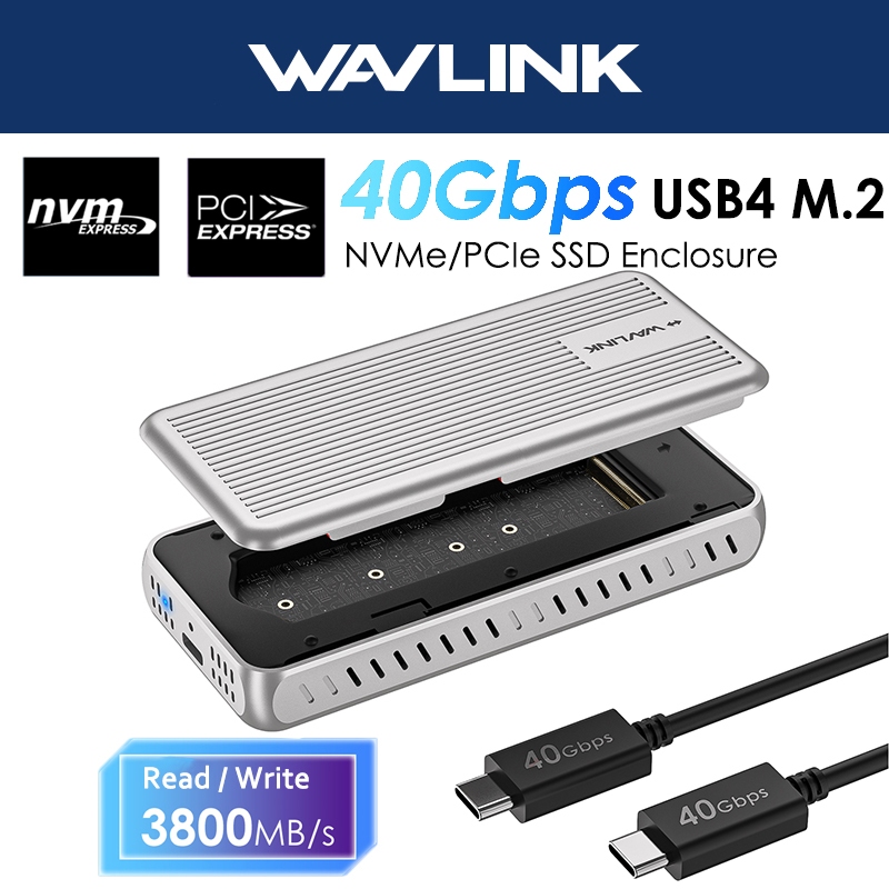 WAVLINK Wavelink 40Gbps PCIe NVMe SSD Enclosure USB4 ตู ้ ฮาร ์ ดไดรฟ ์ ภายนอก