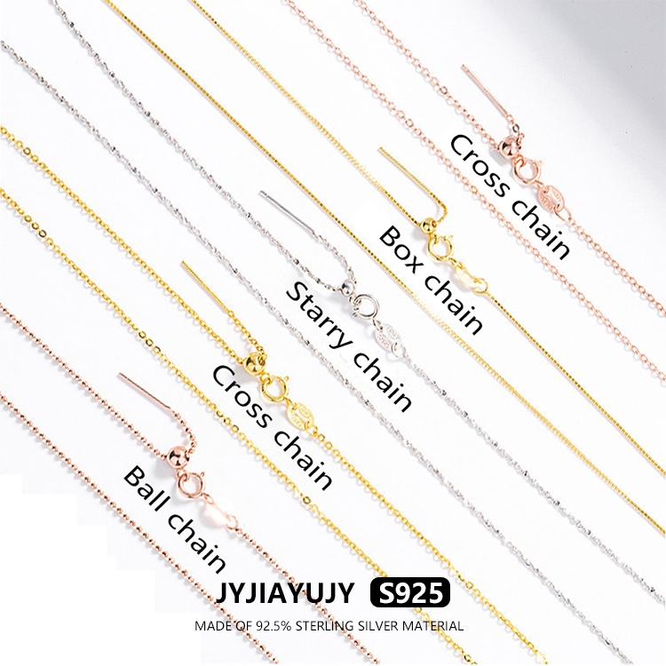 Jyjiayujy 100% ทั้งเดิมเงินสเตอร์ลิง S925 45 ซม.ปรับสร้อยคอในสต็อกสําหรับ DIY จี้คุณภาพสูงแฟชั่น Hypoallergenic เครื่องประดับของขวัญใช้ทุกวัน JYN45