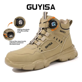 Guyisa รองเท้าเซฟตี้รองเท้าทํางาน Steel Soe Boots กันน้ํา High-cut 37-46 F055