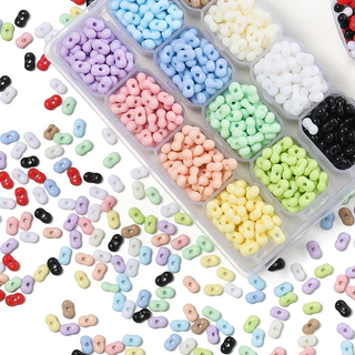 St.kunkka 4 * 6mm 100/200Pcs ลูกปัดนลูกปัดถั ่ วลิสงอะคริลิคแนวนอนรูปร ่ างถั ่ วลิสงแนวนอนลูกปัดกสําหรับ DIY สร ้