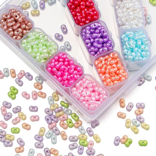 St.kunkka 4 * 6mm 100/200Pcs ลูกปัดนลูกปัดถั ่ วลิสงอะคริลิคแนวนอนรูปร ่ างถั ่ วลิสงแนวนอนลูกปัดกสําหรับ DIY สร ้