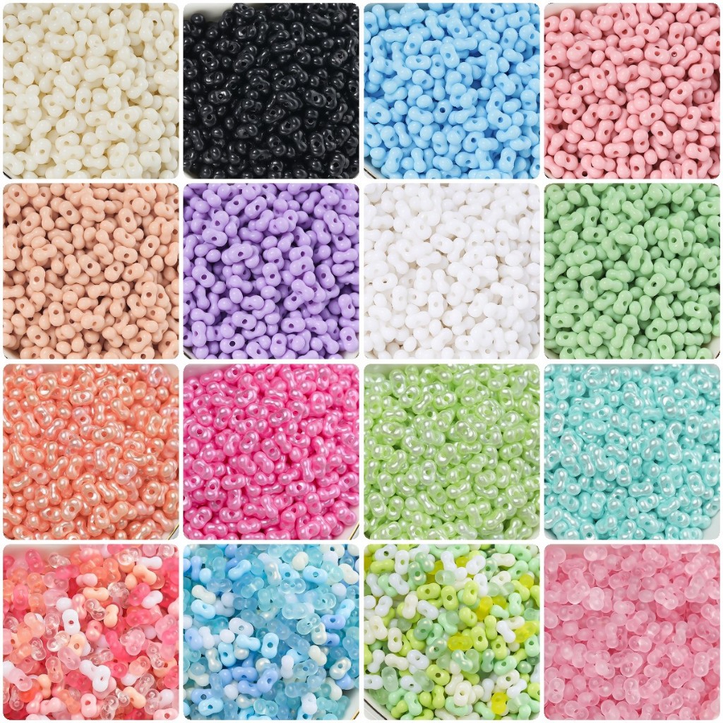 St.kunkka 4 * 6mm 100/200Pcs ลูกปัดนลูกปัดถั ่ วลิสงอะคริลิคแนวนอนรูปร ่ างถั ่ วลิสงแนวนอนลูกปัดกสําหรับ DIY สร ้