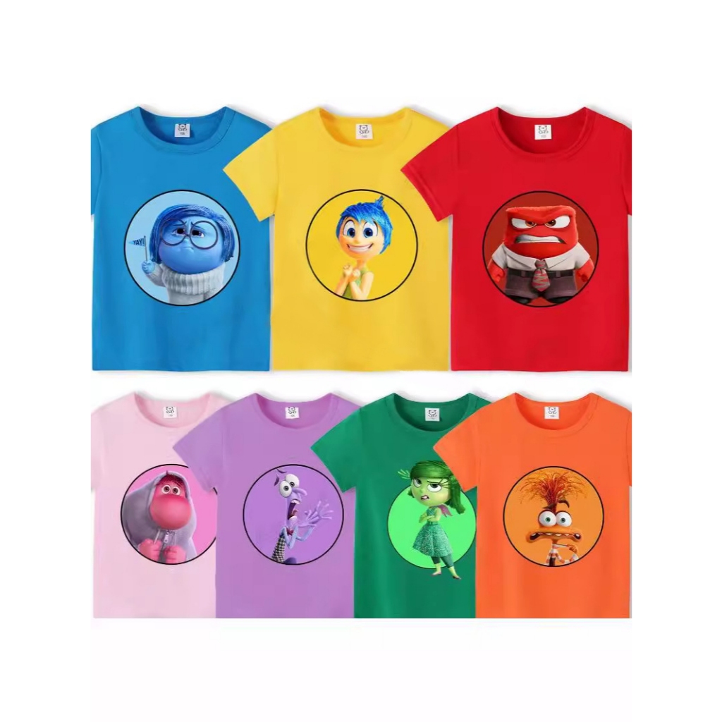 เสื้อ inside out 2 ของเด็ก ชุด inside out เสื้อ เด็กผู้ชาย เด็กผู้หญิง Anger Sadness Fear Joy Disgus