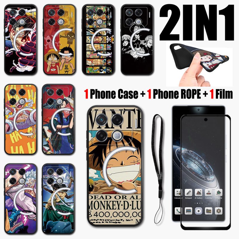 2 IN 1 เคสสําหรับ Infinix GT 20 Pro/X6871 เคสโทรศัพท์พร้อมตัวป้องกันหน้าจอฟิล์มเซรามิกโค้งการออกแบบชิ้นเดียว