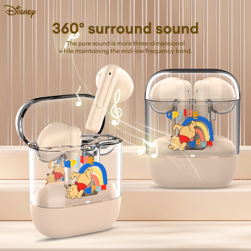 Disney D88-CB หูฟังไร้สาย หูฟังบลูทูธ ดีไซน์เคสใส บลูทูธ 5.3 มีสไตล์