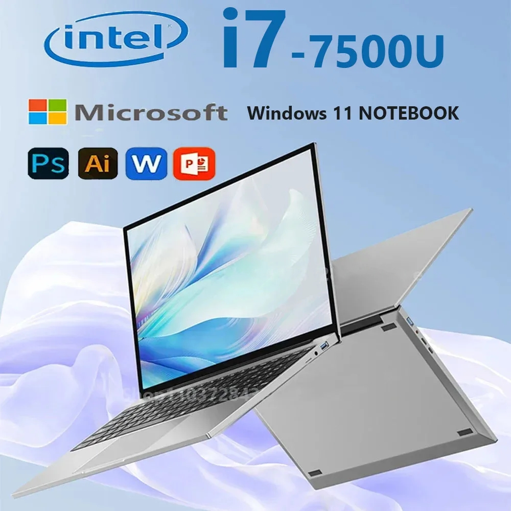 14.1 "Windows 11 i7 แล็ปท็อป Intel Core i7 7500U แล็ปท็อป 12GB DDR4 1TB 2TB SSD โน้ตบุ๊ค PC Gamer คอ