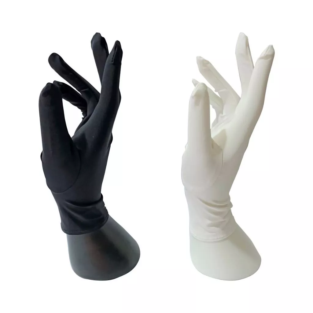 Handling ถุงมือยืดสีขาวสีดําสําหรับอัญมณีเพชร Gold Silver นาฬิกาเครื่องประดับ Luxury Shop Sales Staff Photograph