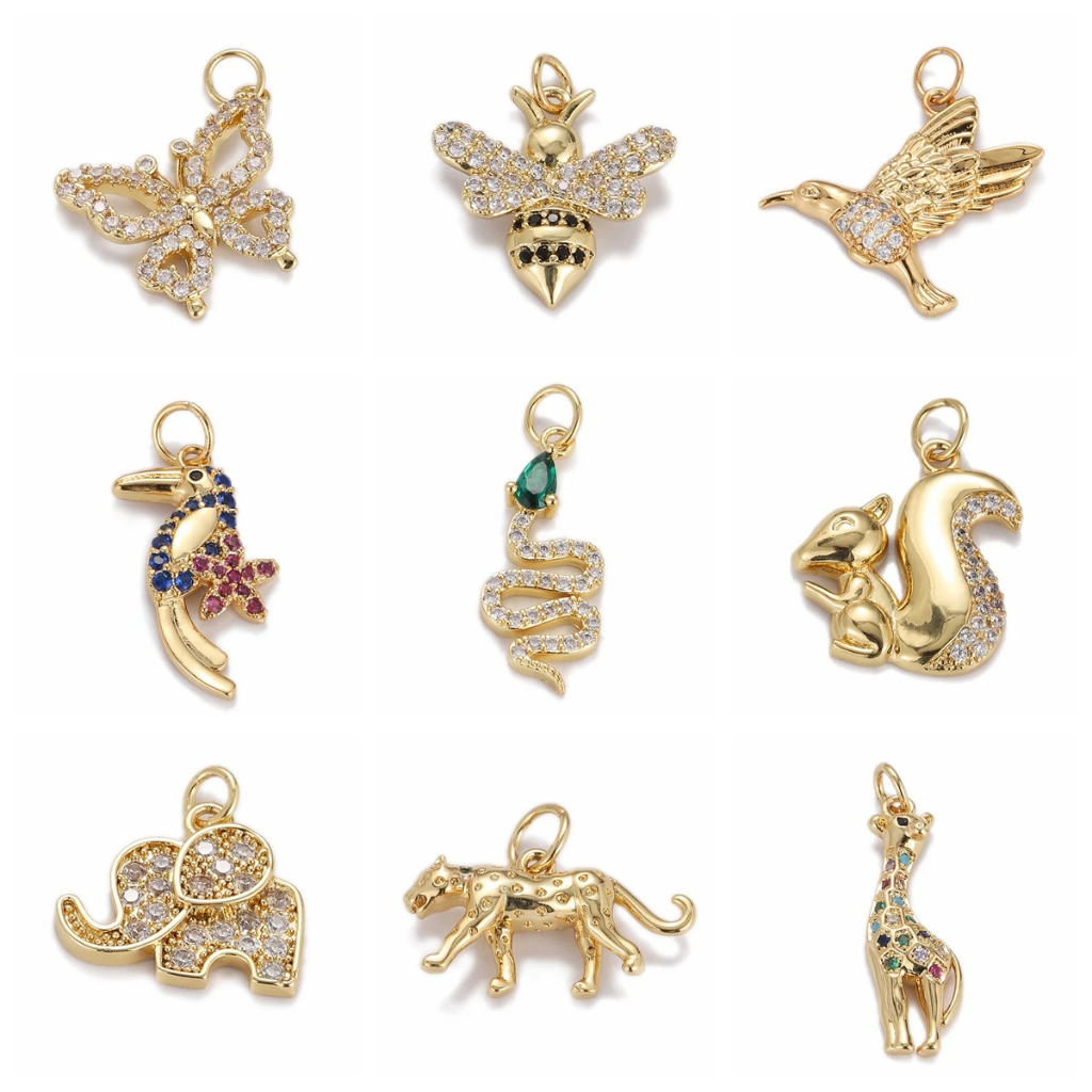 Gold สีนกช้าง Bee Charms สําหรับทําอุปกรณ์สัตว์ Designer Diy Charm Charms สําหรับต่างหูสร้อยคอทํา