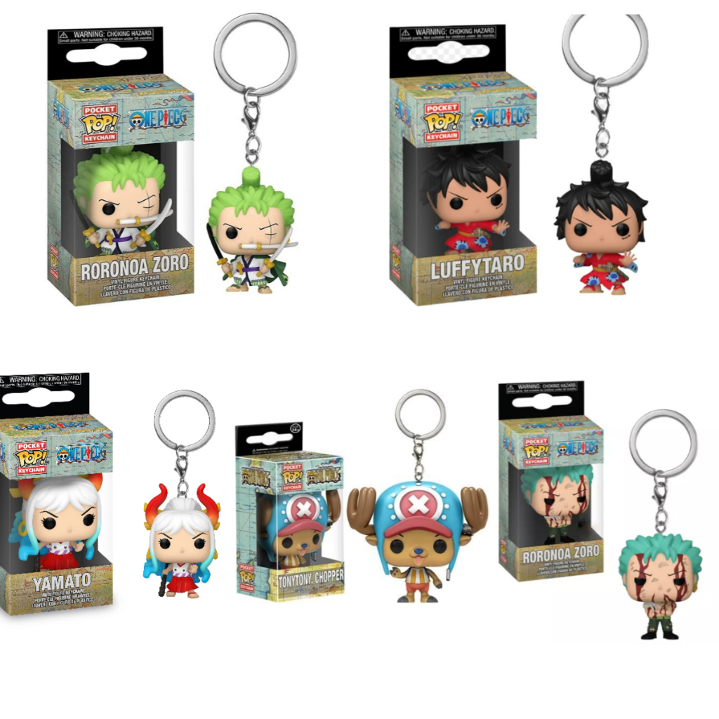 Funko Pop !  พวงกุญแจ จี้ตุ๊กตาไวนิล One Piece Monkey D Luffy Zoro Chopper