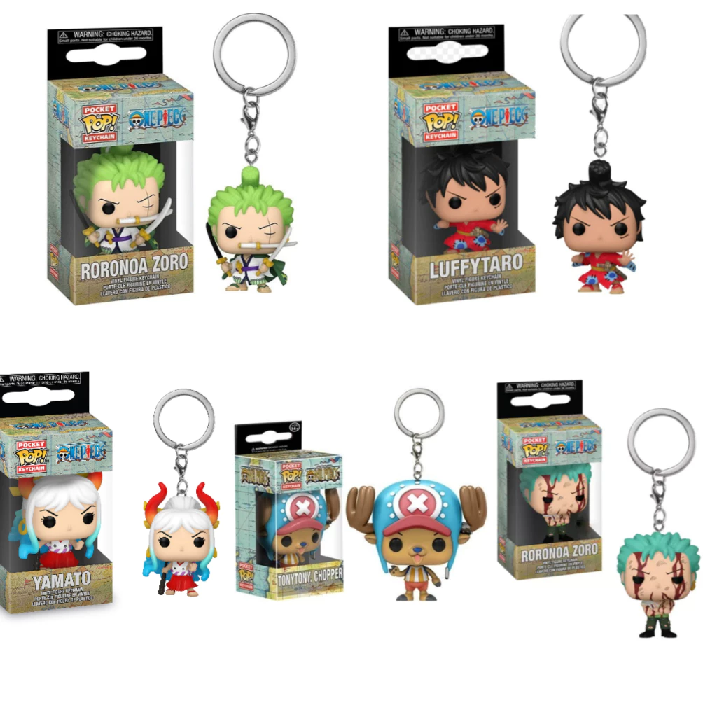 Funko Pop ! พวงกุญแจ จี้ตุ๊กตาไวนิล One Piece Monkey D Luffy Zoro Chopper