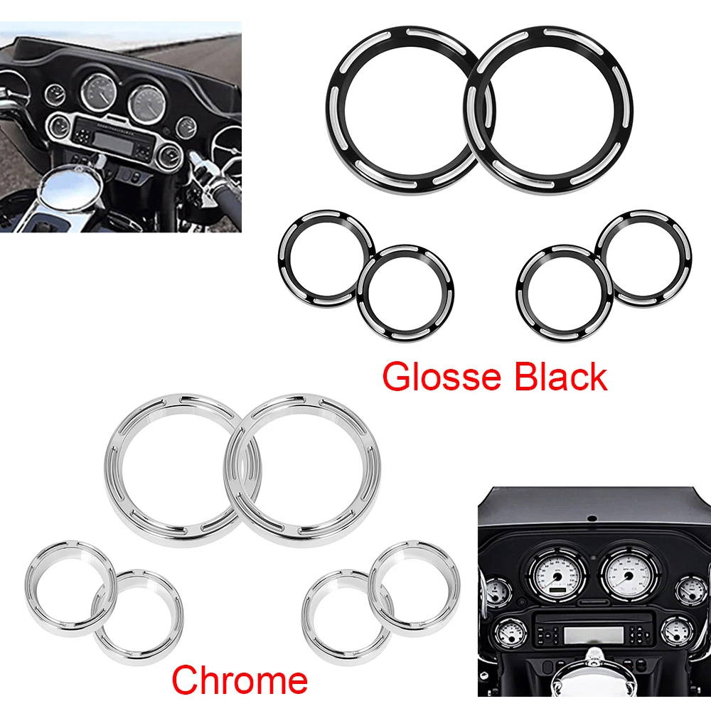 สําหรับ Harley touring Road Glide Street Glide 1996-2013 เครื่องมือรถจักรยานยนต์ฝาครอบ 4 " Speedometer 2 " Gauge Burst Bezel Kit