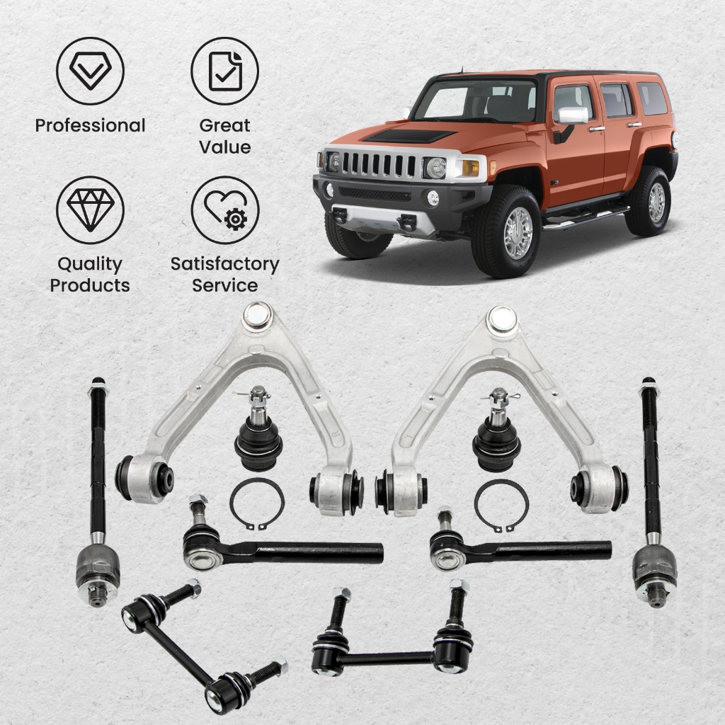 Maxpeedingrods 10x ด้านหน้า Upper Control Arm Ball Joint Tie Rods Sway Bar สําหรับ Hummer H3 2006-20