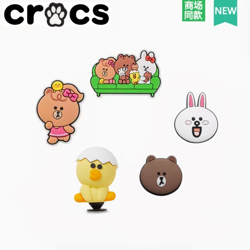 เหมาะสําหรับ Crocs Hole รองเท้าอุปกรณ์เสริม High-End Sense รองเท้าหัวเข็มขัด Zhibixing การ์ตูน Line friends รองเท้าน่ารักดอกไม้ JIBBITZ กระเป๋าชายหาด Disney Series