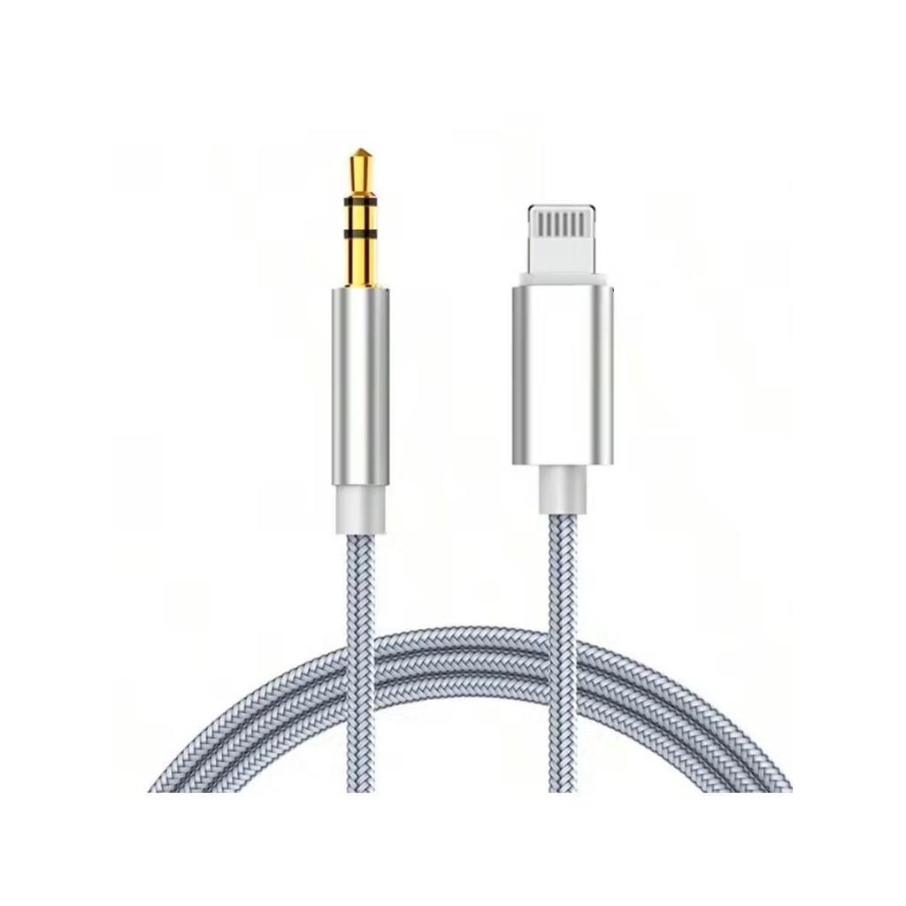 อะแดปเตอร์สายสัญญาณเสียง AUX พร้อมขั้วต่อเข้ากันได้กับ i Phone Series แจ็คหูฟังสําหรับการส่งเสียงสเตอริโอ