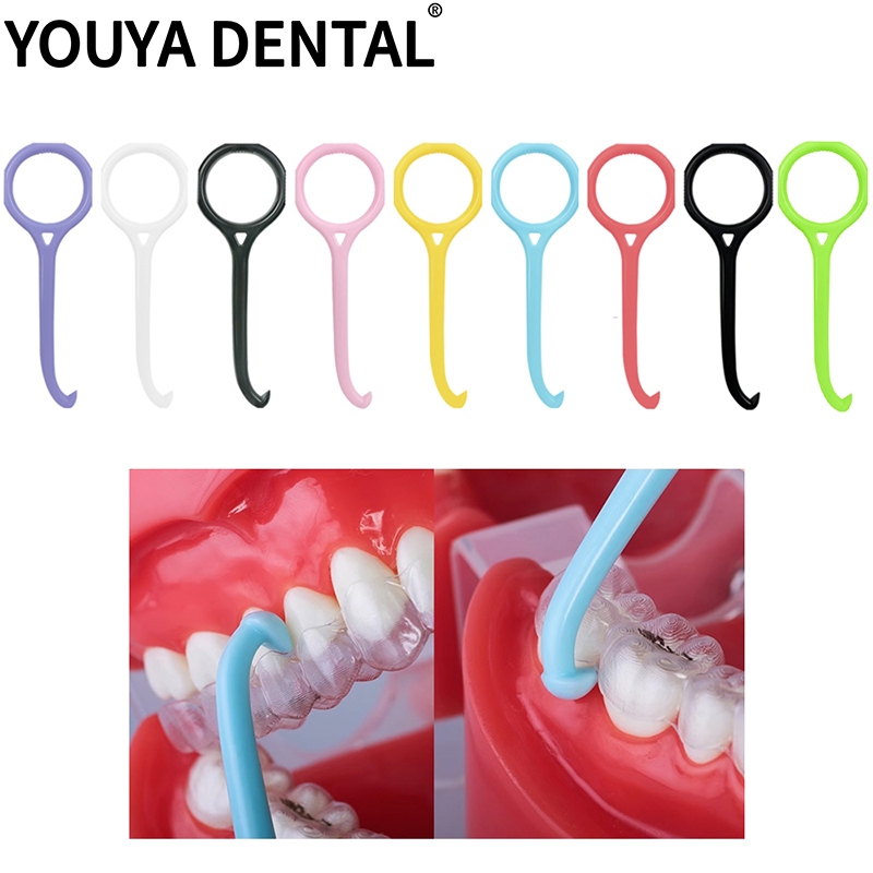 20ชิ้นจัดฟัน Aligner เครื่องมือกําจัดพลาสติกทันตกรรมที่มองไม่เห็นที่ถอดออกได้รั้ง Extractor ฟันซ็อกเก็ตเครื่องมือกําจัด