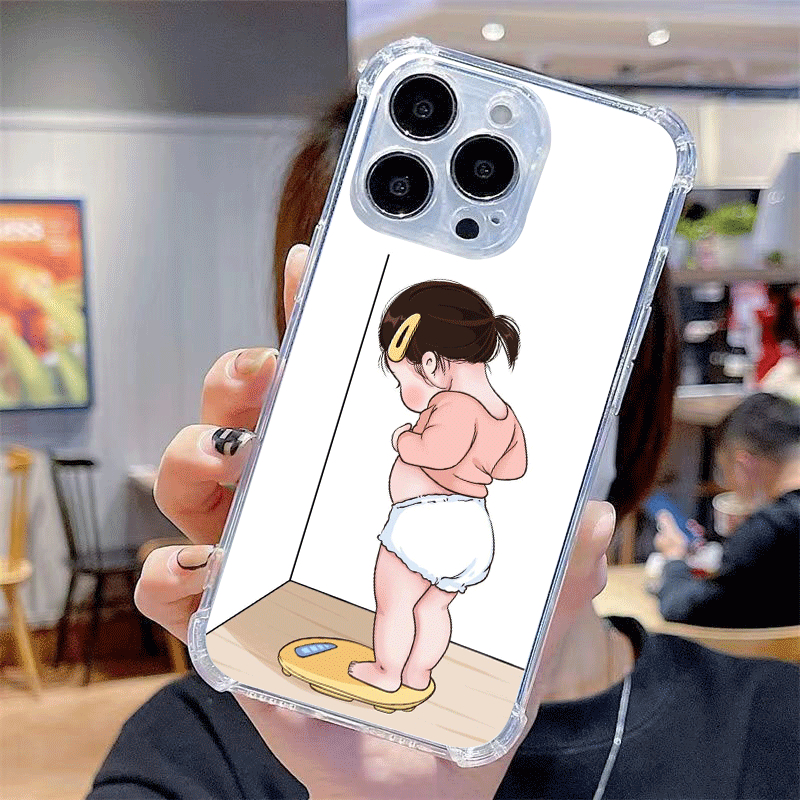 น่ารักตลกสาวสําหรับ OPPO Reno 12 12F 11 11F 10 8T 7Z 7 Pro Reno 8 5G 8Z น่ารักตลกสาว Doodle การ์ตูนกรณีการ์ตูนเคสโทรศัพท์