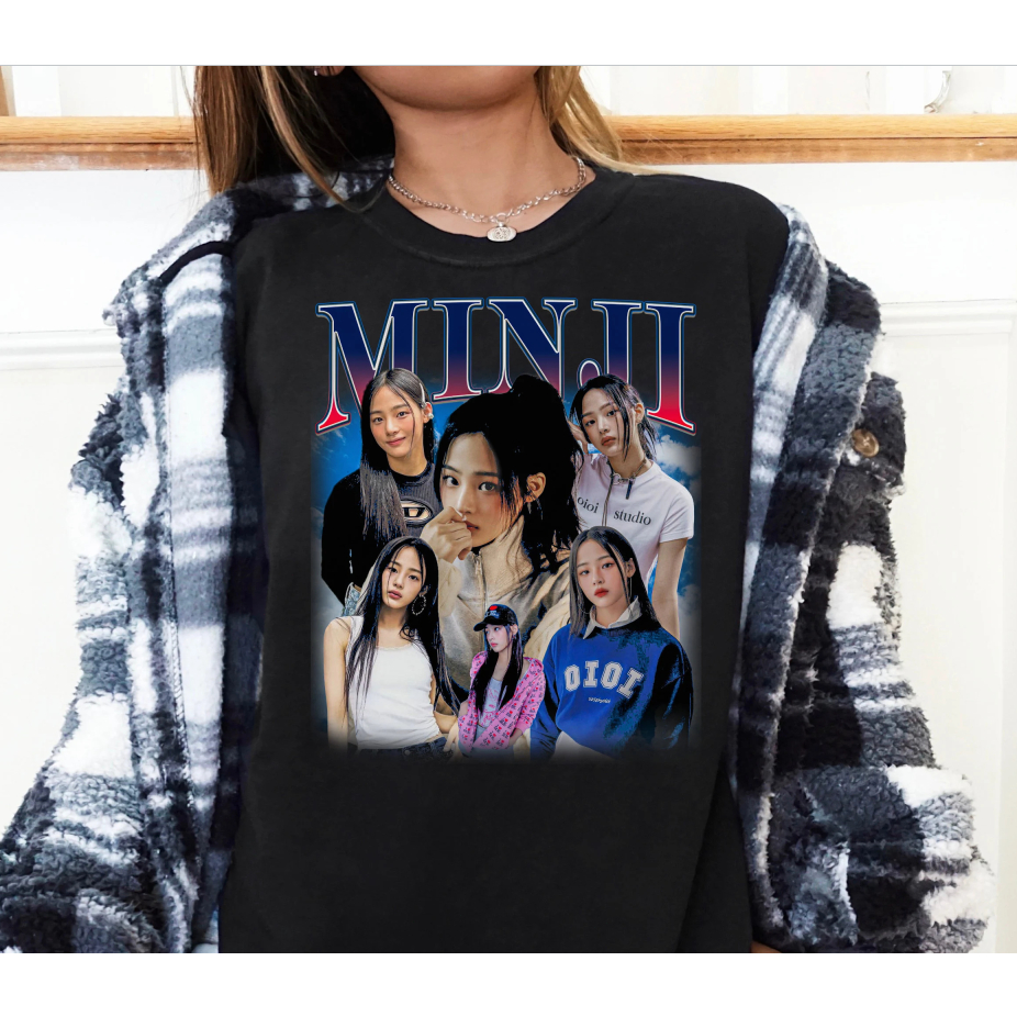 Newjeans Minji Kpop เสื้อ Newjeans Minji เสื้อ Newjeans Tour เสื้อ, Newjeans Kpop Vintage Tee, NJNS 