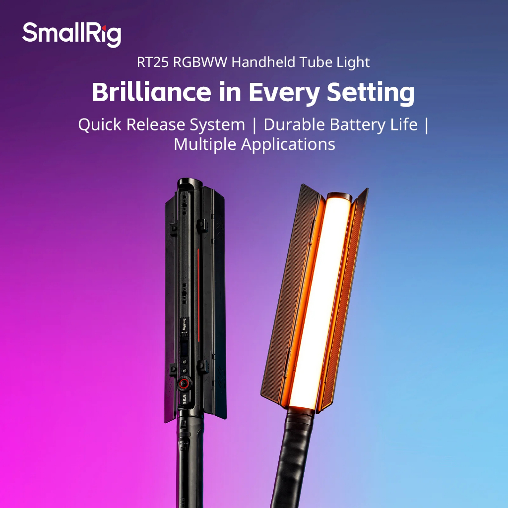 Smallrig RT25 Tube Light,First-Generation RGBWW Handheld Tube Light แบบพกพายาว 42 ซม.,18 เอฟเฟกต์พิเศษทั่วไป,ตัวกรอง 8 สี