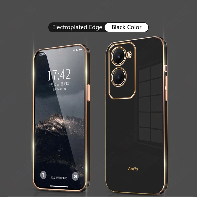 เคสโทรศัพท์สําหรับ VIVO VIVO Y28s/Y18/VIVO Y18s 5G ตรง Electroplate ขอบปลอกซิลิโคนอ่อนนุ่มคลุมทั้งหมดป้องกันหรูหราฝาหลัง SYD01
