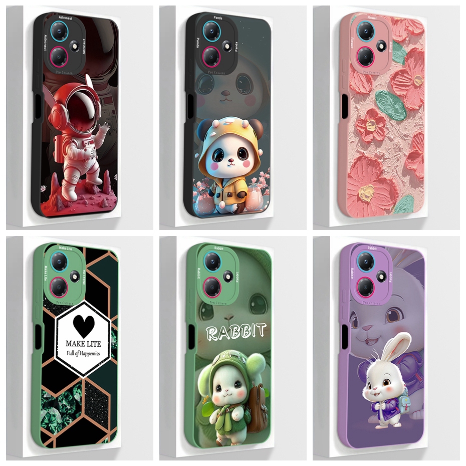 สําหรับ Infinix Hot 30 / Hot 30i / Hot 30 Play Case ความงามการ์ตูนนักบินอวกาศซิลิโคนกันกระแทกสําหรับ Infinix Hot 30i NFC เคสโทรศัพท์