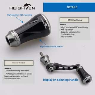 HEIGHTEN 19 มม.น็อปแต่งรอก อลูมิเนียมสําหรับ สำหรับ Shimano Stradic Daiwa Revros Spinning ตกปลา Reel