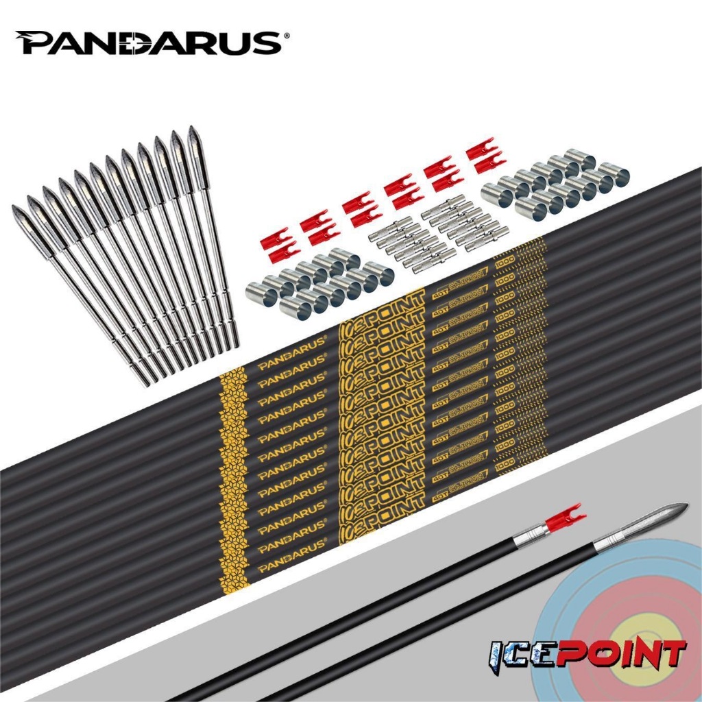 12PCS PANDARUS Icepoint ID3.2mm Gold logo Carbon Shaft Straightness: +-0.001