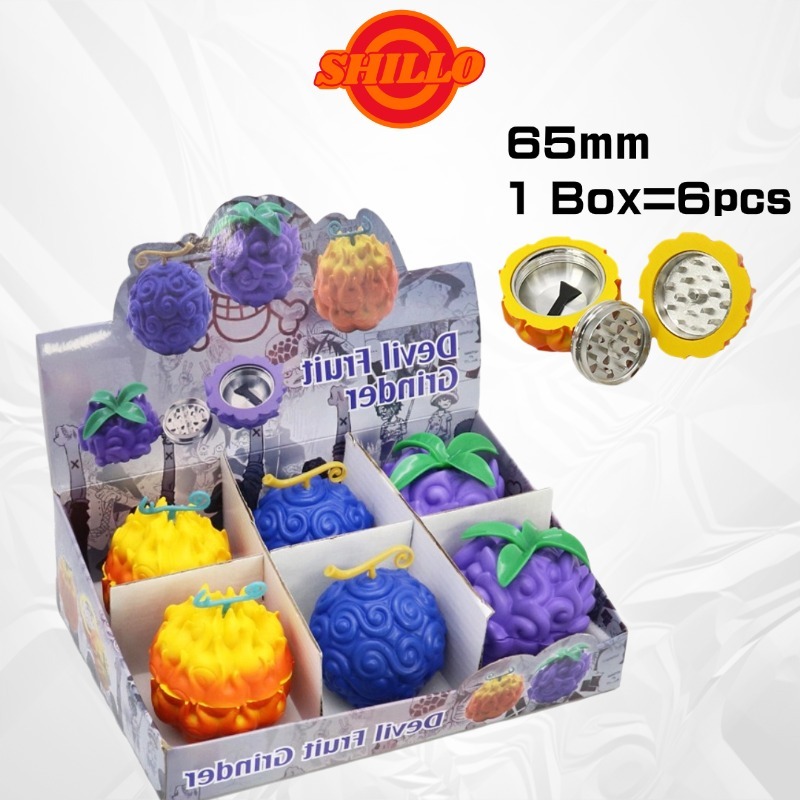 (ขายส่ง!!)6 ชิ้นในกล่องเดียว 63MM Grinder Devil Fruit เครื่องบดสมุนไพร ที่บดสมุนไพร
