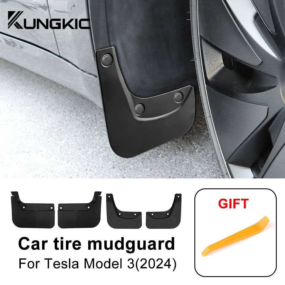 สําหรับ Tesla รุ่น 3 Highland 2024-2026 Mud Flaps Mudguards Splash Guard ด้านหน้าและด้านหลัง Fender รถการปรับเปลี่ยนภายนอกอุปกรณ์เสริม