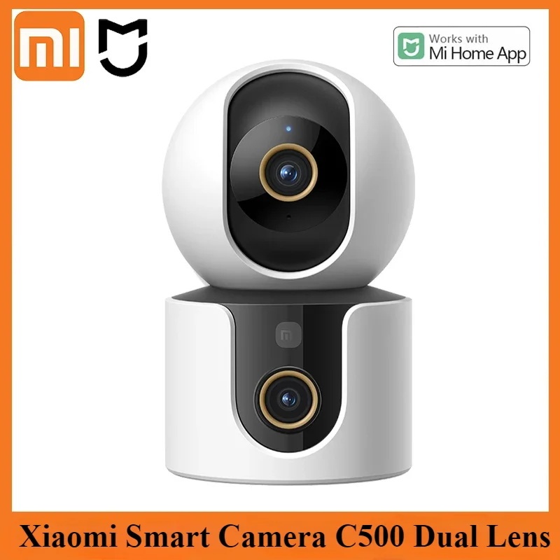 Xiaomi สมาร์ทกล้อง C500 Dual Lens Edition WiFi 6 กล้องวงจรปิด 4 ล้านพิกเซลความปลอดภัยป้องกัน Full Color Night Vision AI การตรวจจับสําหรับแอป MiHome