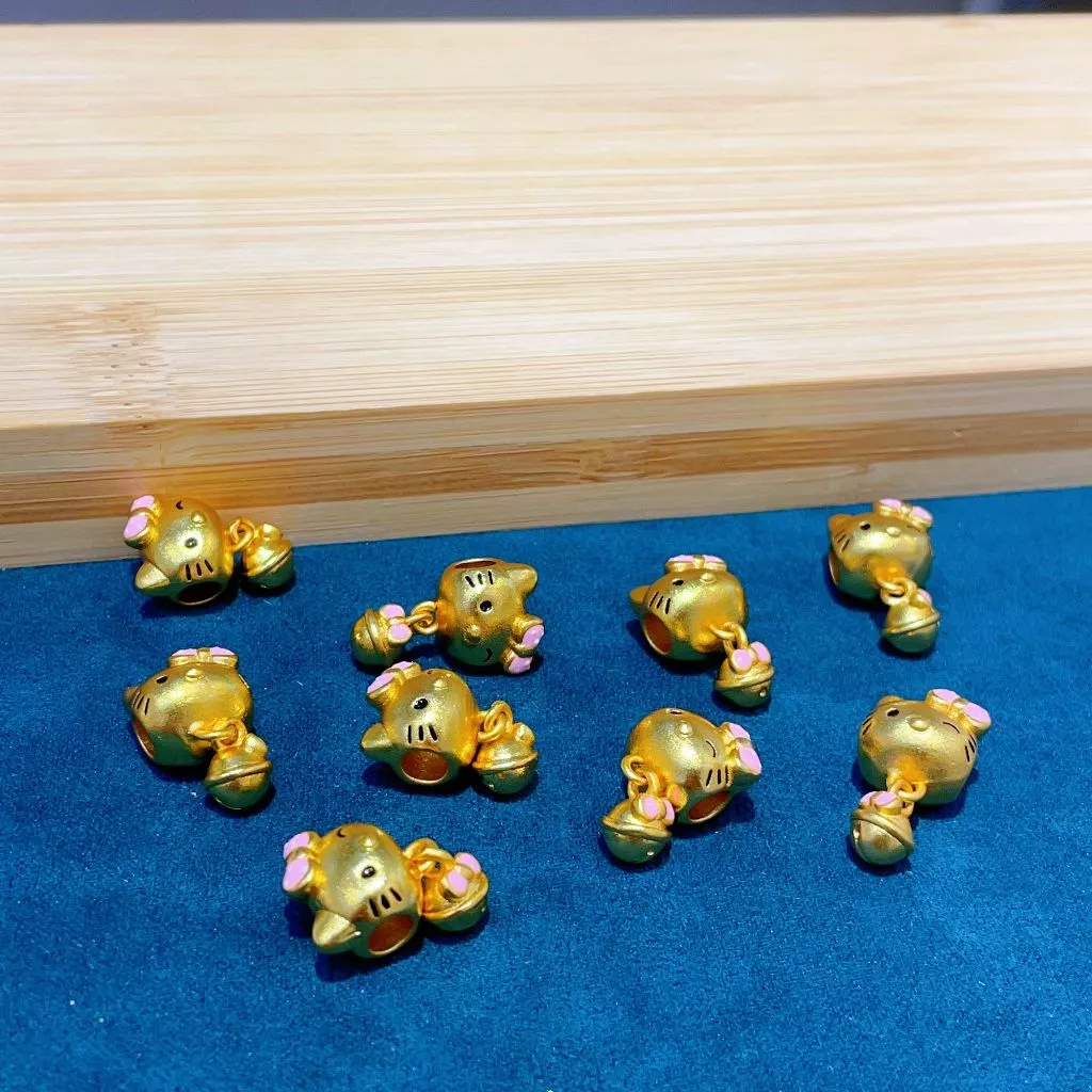 จี้จี้สร้อยคอสร้อยข้อมือลายแมว 14K 18K โรสโกลด์ thumbnail 4
