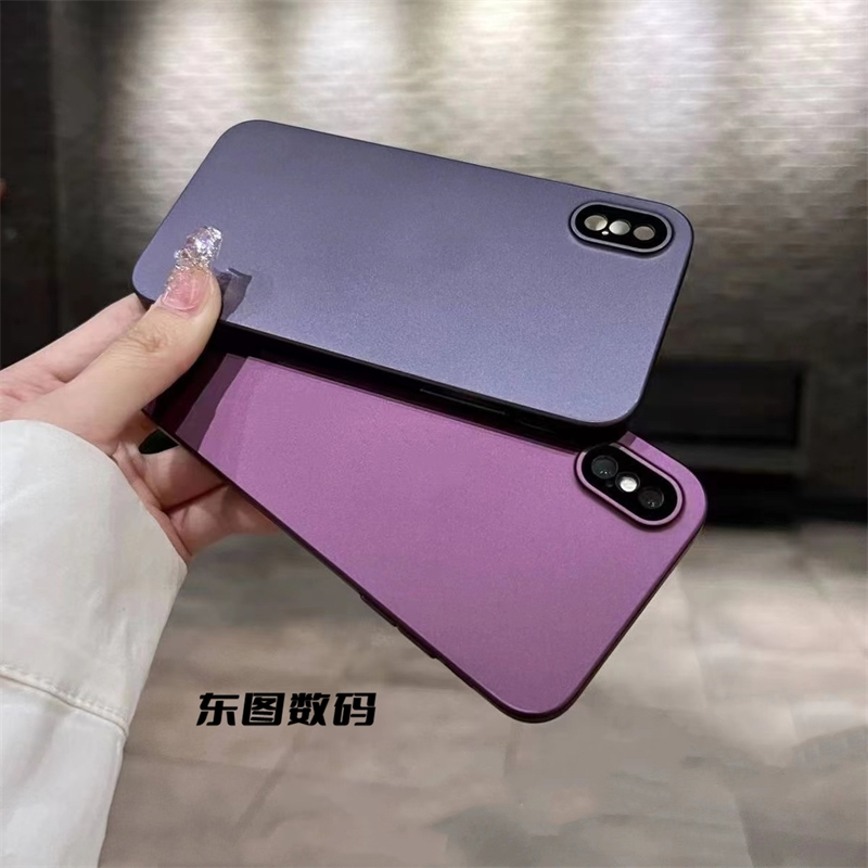 มีโลโก้เคสโทรศัพท์แบบด้าน Pc บางเฉียบสําหรับ iPhone 7 8 Plus X XS Max XR 11 12 Pro Max กันกระแทกพร้อมป้องกันกล้องปลอกแข็ง iPhone 11 ฝาหลัง