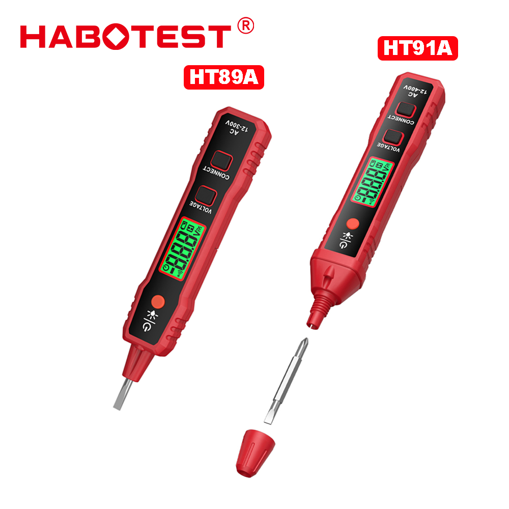 Habotest HT89A HT91A เครื่องทดสอบแรงดันไฟฟ้า AC 12-300V Data Hold Wire Continuity Detection ระบบปิดอ